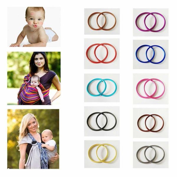 Customizable Silver Aluminum Sling Ring Inner Diameter 3 Inch 2 Pcs For Infant Wrap Carrier