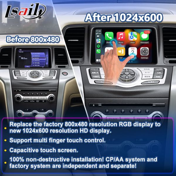 Lsailt Wireless Android Auto Multimedia Carplay Screen for 2008-2014 Nissan Murano Z51