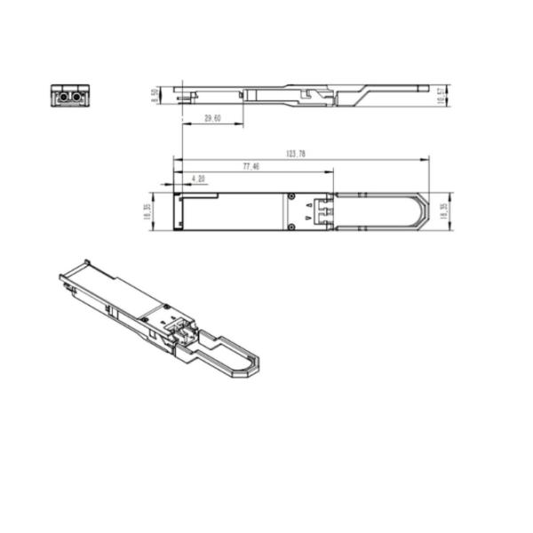 DOM соединителя QSFP56 FR4 1310nm LC модуля приемопередатчика 200GBASE FR4 2KM оптически