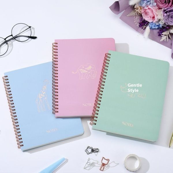 High Quality Custom LOGO Spiral Eco-friendly Hardcover A5 Notebook for Student Office Use Promotional Paper Cover Diary First