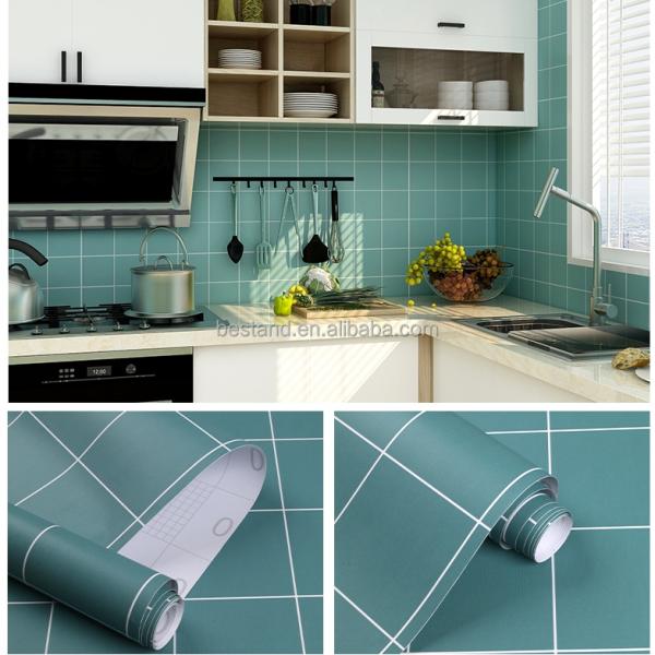 Adhesivos 3D a prueba de humedad pegatinas de pared patrones de diseño geométrico papel pintado para la cocina baño