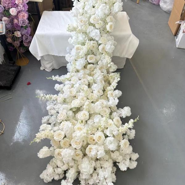 Wedding Decoration Supplies Custom Color Silk Wedding Floral Table Runner Sweetheart Table Artificial Flowers
