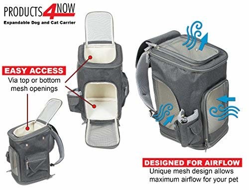 Sturdy Deluxe Pet Travel Carrier Airline Approved Cat Carrier Bag With Mesh Windows