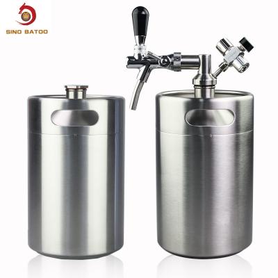SUS304 Pressurized Mini Keg Adjustable Flow , 5L Pressurized Growler Tap System