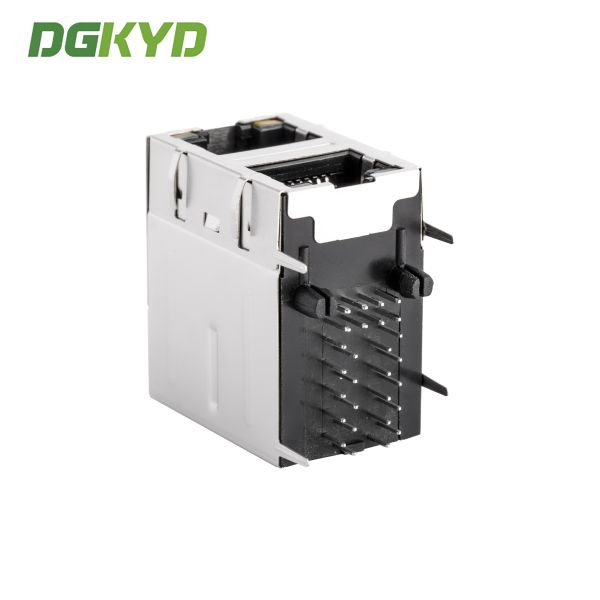 Dual Deck RJ45 Connector with 1000base Transformer and Cat6 Performance for Ethernet Networks