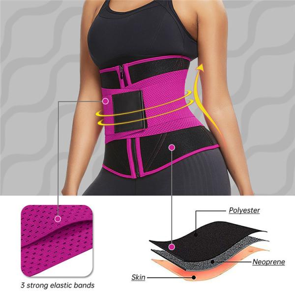 100% poliéster camada externa formador de cintura formador para mulheres 10 ossos de aço Neoprene