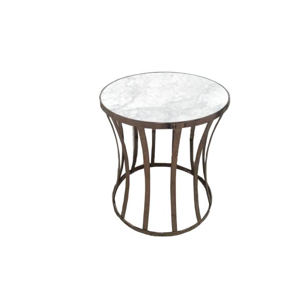 Gold Metal Base Living Room Side Tables For Hotel Furniture , Modern Round