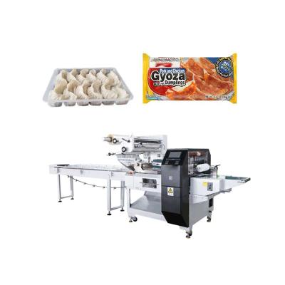Machine d'emballage à flux horizontal de produits alimentaires surgelés en acier inoxydable équipée d'un programme PLC