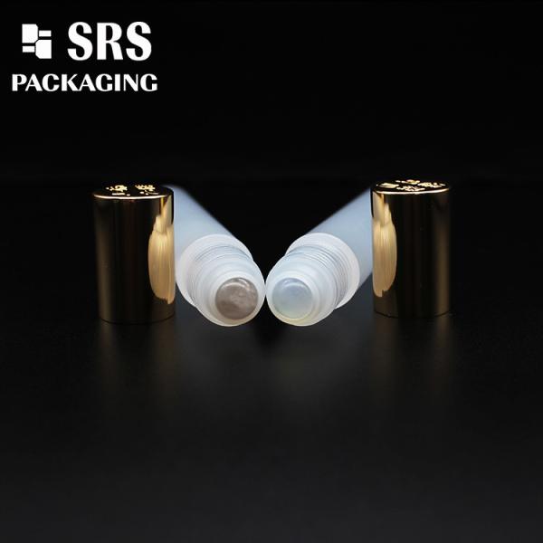 SRS empty cosmetic 15ml plastic bottle with colored roller ball