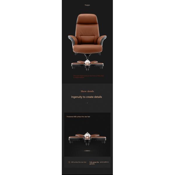 Adjustable Lifting Function Lift Chair Italian Light Luxury Leather Boss Office Chair