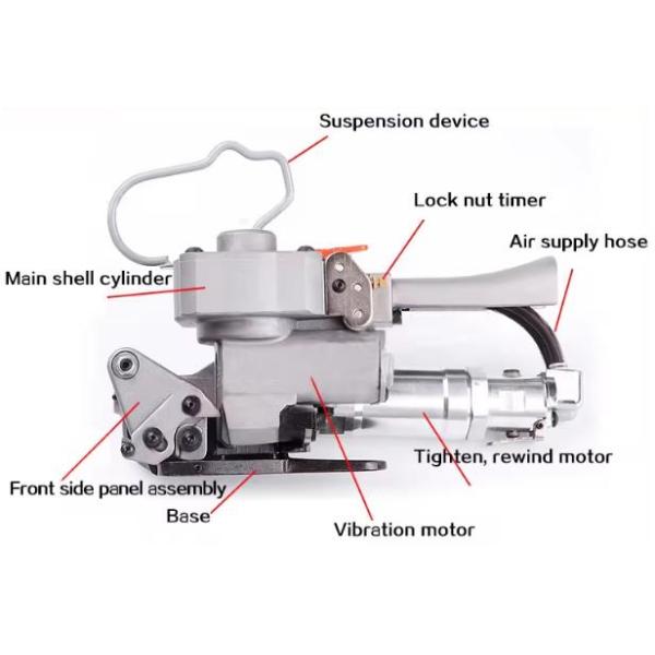 Heavy-Duty Pneumatic Strapping Tool for PP PET Straps 3500N Tension Force Performance