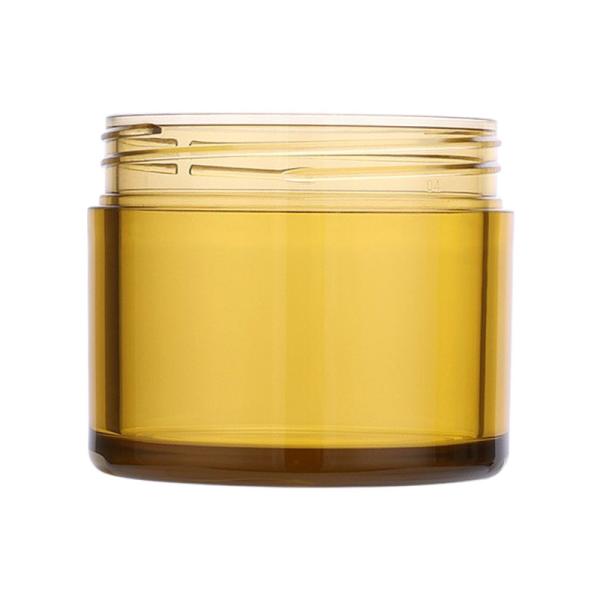 Frasco de vidro amarelo cosmético do GV 120g 150g em volta do cartucho de vidro com tampa