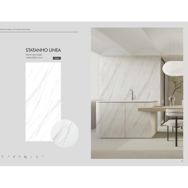 Low Water Absorption White Porcelain Tiles Polished Finish 3 Pattern Design