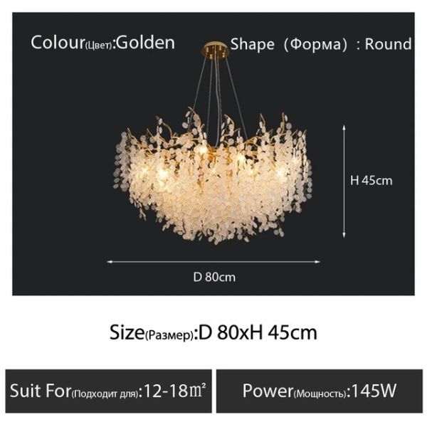 Nordic Ceiling Crystal Chandelier Gold Luxury Pendant Light  （WH-AP-672）