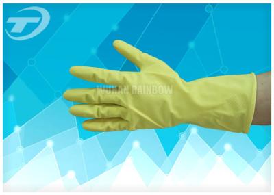100% Natural Latex Household Gloves With Dipped Flocklined Washing Rubber Gloves