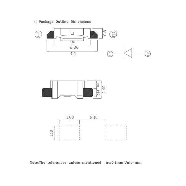 335 Side View SMD LED 60mW Red Light LED diode For Decoration
