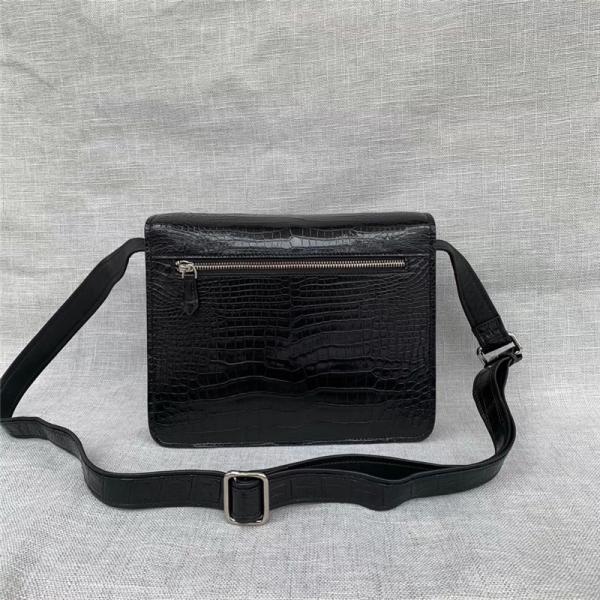 Authentic Alligator Leather Male Flap Purse Cross Shoulder Bag Genuine Crocodile Belly Skin Businessmen Messenger Bag