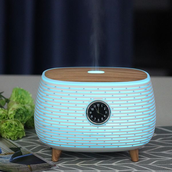 New Design Smart Bedside Decoration Ultrasonic Cool Mist Humidifier Essential Oil Aroma Diffuser With Speaker and Clock