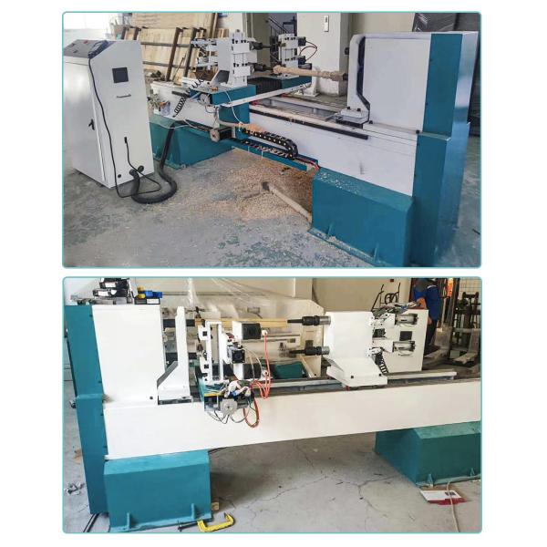 2 Spindles Double Axis Wood Turning Lathe For Chair Legs