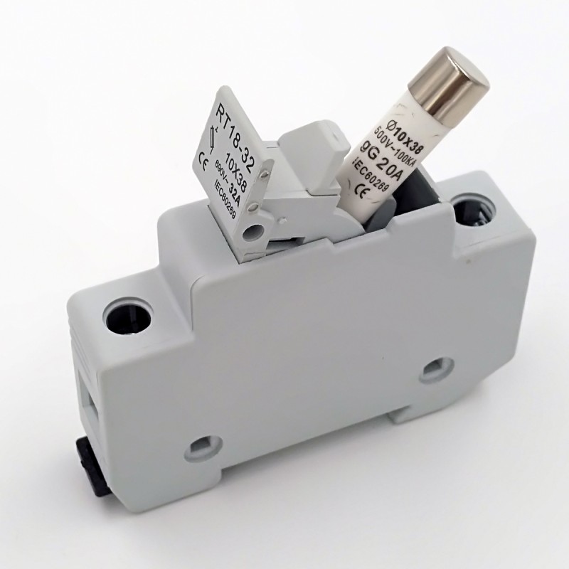 RT18-32 Fuse Base Low Voltage AC Din Rail Fuse Holder with 500V Rated Voltage and 32A Breaking Capacity Cylindrical Fuse Links