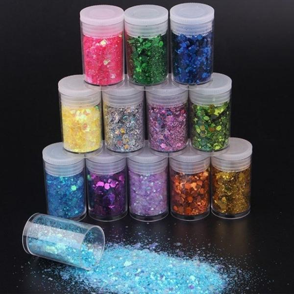 Ecofriendly Candle Making Bath Bomb Lips Soaps Resin Tumblers Art Nail Art Glitter Sticker Nails 10ml Jar Nail Powder Glitter