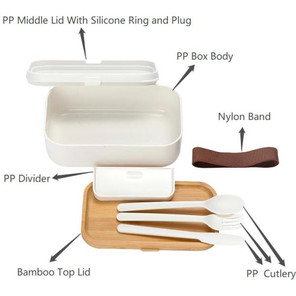 Bamboo Lid Bento Lunch Box 1000ml Capacity for Healthy Eating and Sustainable Living