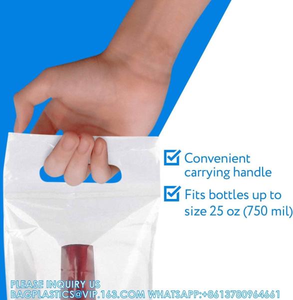 Wine Bags wine package With Handles For Restaurants, Bars, Travel, And Housewarming Gifts Tamper Proof Seal