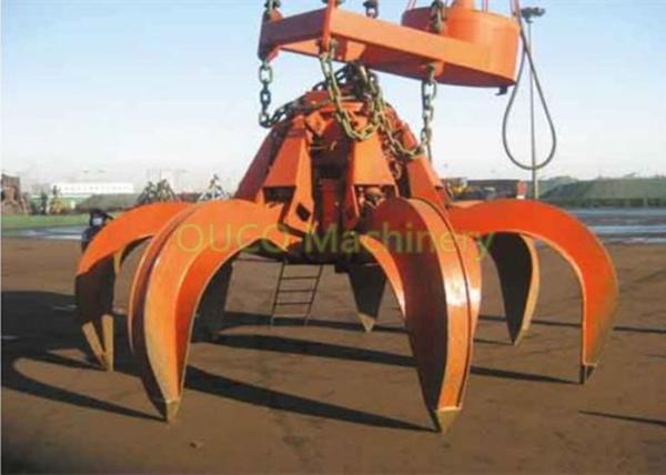 Overhead Waste Crane Orange Peel Grab , Scrap Grapple Bucket with Siemens Motor