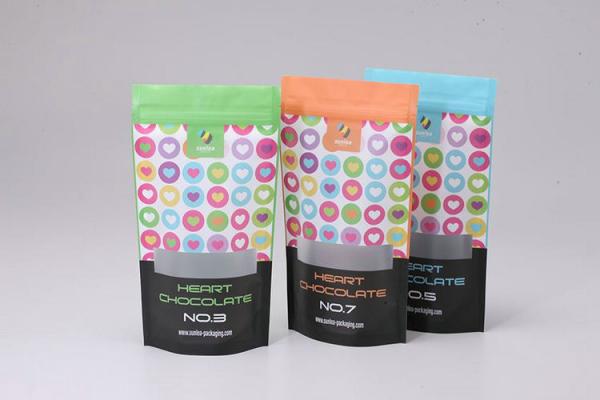 Food Packaging Zip Seal Plastic Bags , Digital Print Stand Up Pouch For Snacks Packing