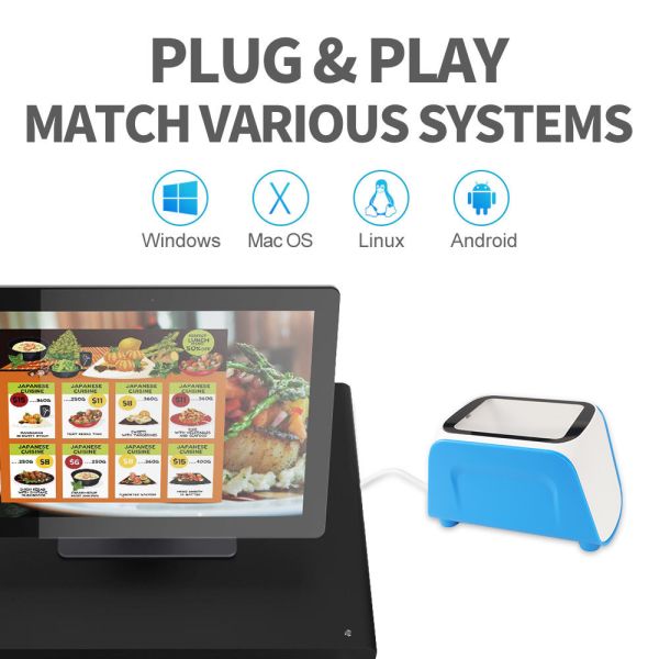 USB Desktop QR Code Scanner IP54 Barcode Scanner Box High Speed For Supermarket