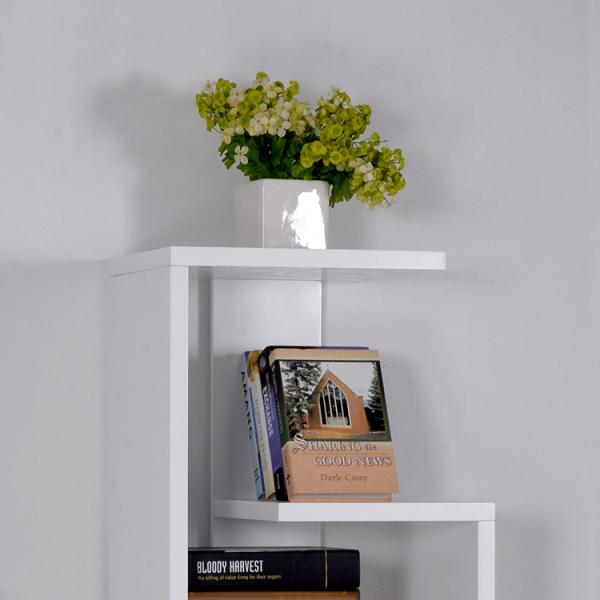 Книжные полки MDF E1 живущей комнаты белые 120cm деревянные угловые