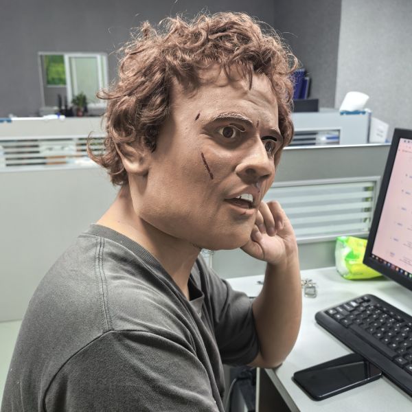 Lifelike Silicone Human Mask for Professional Costume and Theatrical Events One Size Fit Most