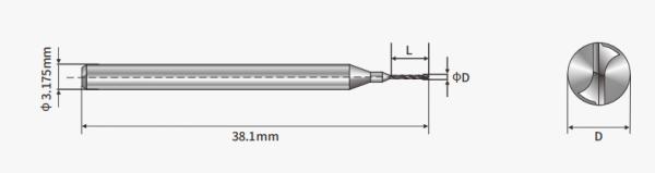 UC SERIES  PCB Drilling Bit 38.1mm Length Carbide Circuit Board Drills