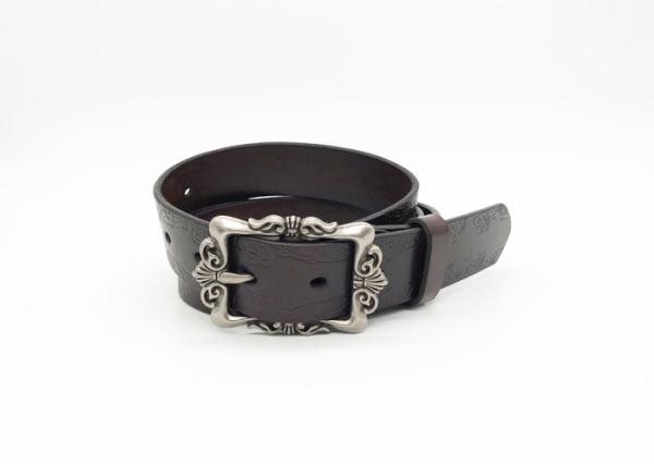 Soft Hand Feeling Embossed Leather Belt 3.2cm Width With 183g Weight
