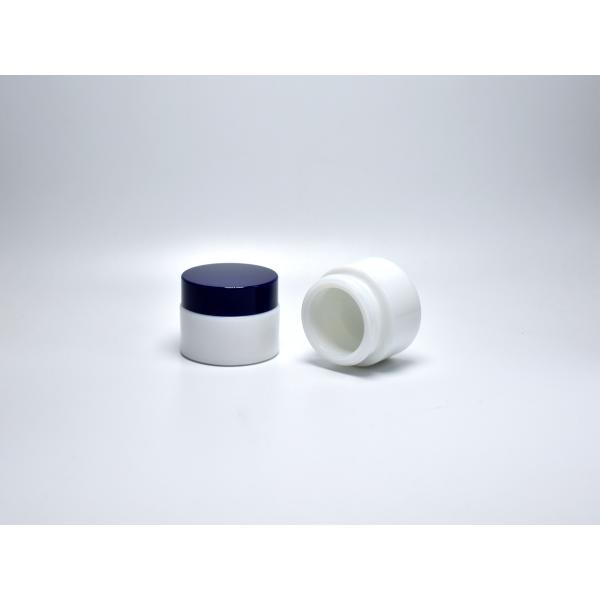 Milk Opaque White Glass 20ml Cylindric Opal Glass Cosmeceutical Jars For Eye Cream, Glass Skincare Primary Packaging