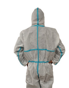 SMS Nonwoven Disposable Protective Suit , white Disposable Hospital Gowns