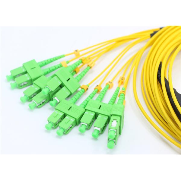 Женщина проламывания 2.0mm 12F SM MTP кабеля хобота MTP к типу b 0.5m потери элиты OD куртки дуплекса 3.0mm SC APC желтому