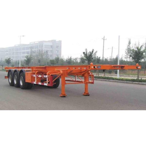 2 Axles 20 Foot Flatbed Truck Trailer With 4 Or 12 Set Twist Locks SGS Standard