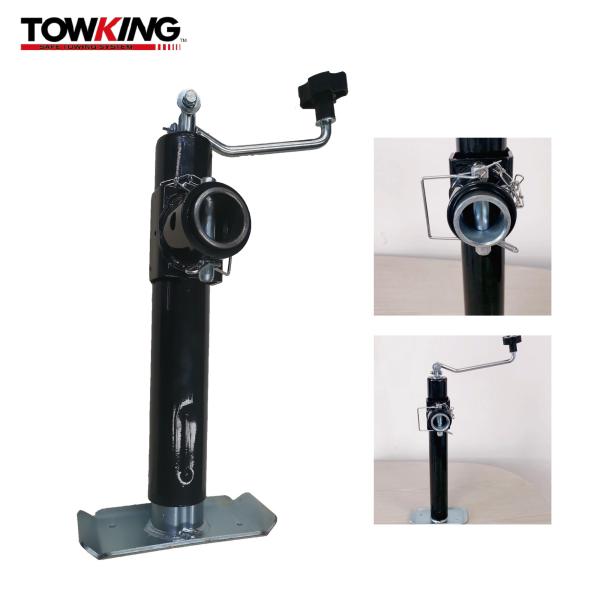 2000 Lb Weld On Round Trailer Jack Side Mount Top Wind 10 Inch Lift