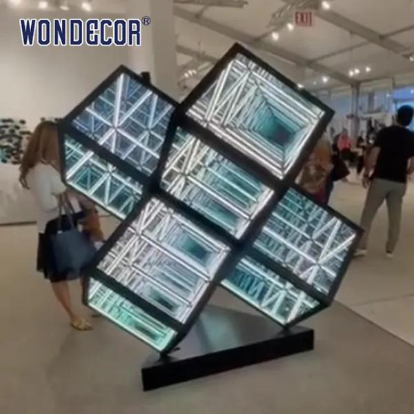 Нержавеющая сталь 120cm художественного произведения скульптуры полиэдрона Corten стальная