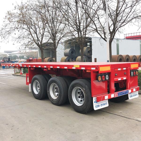 40 Ton Max Payload Tri-axle Flatbed Container Semi Trailer for Truck