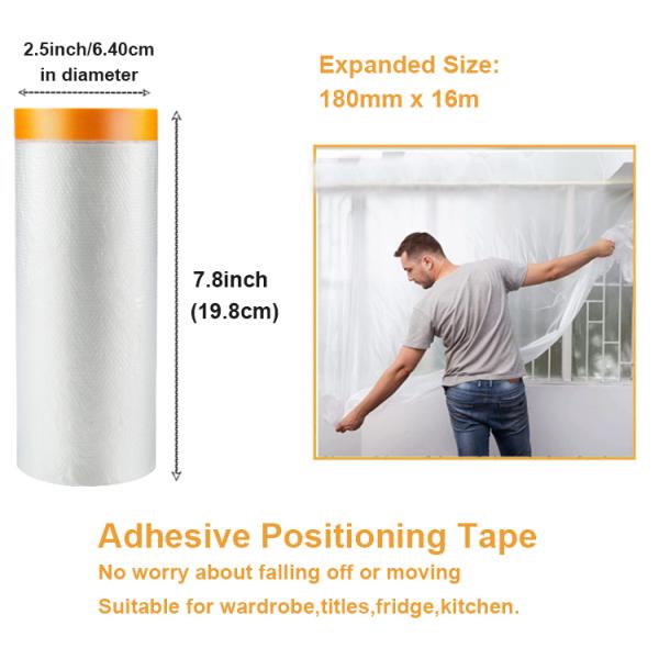 Moisture Proof High Temperature Outdoor Maskeleme Taped Auto Paint Film Refinish Masking Paper
