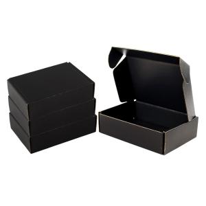 Boîtes d'avion pliantes rectangulaires noires Boîtes de stockage de papier ondul