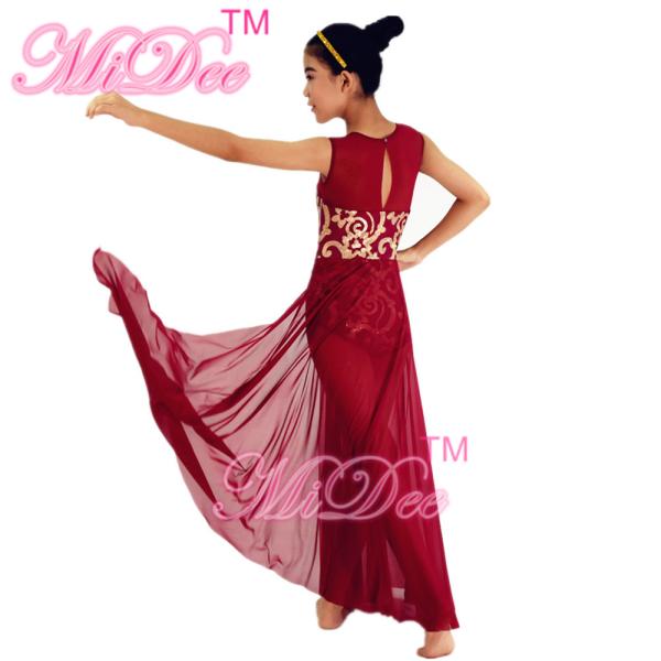 Fancy Floral Sequin Bodice Dress , Sleeveless Floor Length Dress With Leotard Under