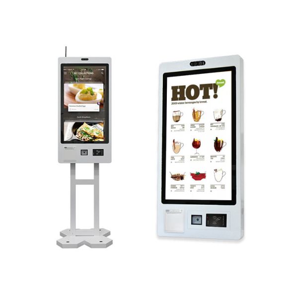 OEM Customized 21.5 Inch Touch Screen QR Code Scanner Ticket Printing Self Service POS Ordering Payment Kiosk for Restaurant