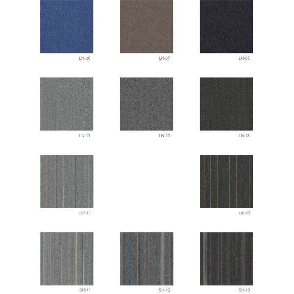 LN,HP,SH Series Premium Quality Modern Office Space Carpet Tiles