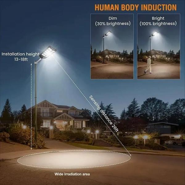 8000 lumens Lumière solaire LED 480W Lumière solaire LED intégrée