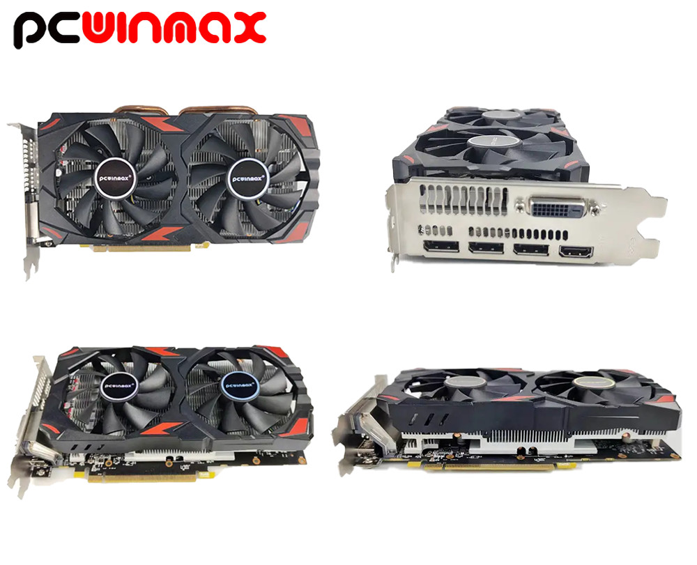Графические карты PCWINMAX Radeon RX 580 2048SP 8 ГБ GDDR5 256-битная видеокарта Radeon для настольных компьютерных игр Gpu
