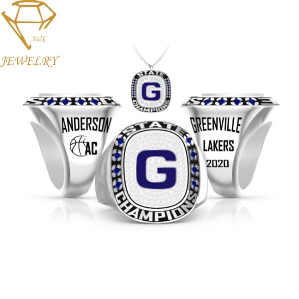 Metal Necklaces Sports Championship Custom Sliver Pendants