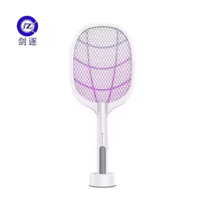 JZ UV Light 3000V High Power 2-in-1 Rechargeable Pest Control Fly Catcher Anti Mosquito Killer Lamp Mosquito Swatter